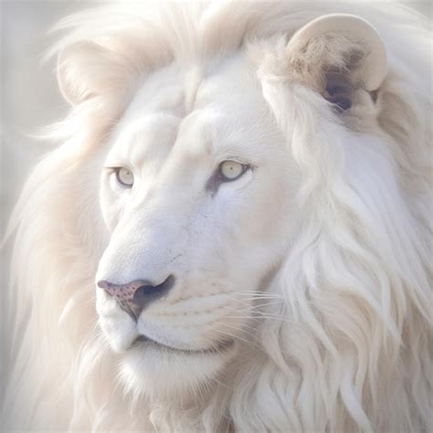 Premium Photo | A closeup of an albino lion's delicate features