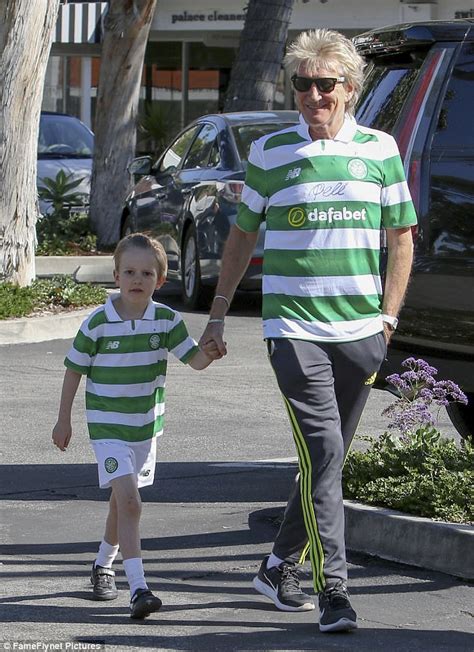 Sir Rod Stewart and son Aiden wear Celtic jerseys | Daily Mail Online