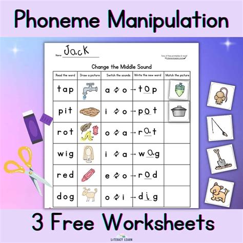 Phoneme Manipulation: 3 Free Worksheets - Literacy Learn