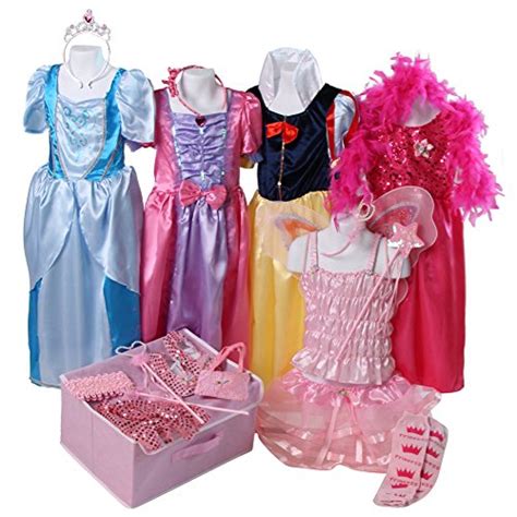 Buy Girls Princess Dress Up Trunk - Classic Princess Set Size 4/6 ...