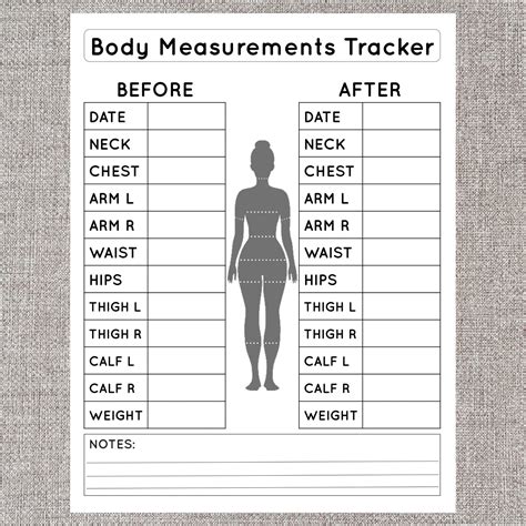 Printable Body Measurement Chart