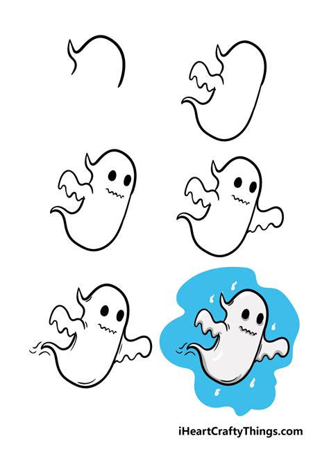 Ghost Drawing - How To Draw A Ghost Step By Step