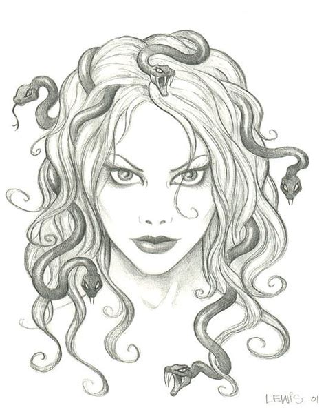 "Scott Lewis" Medusa - inspiring material for a future tattoo.:) I love the idea of a beautiful ...