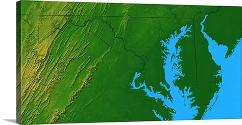 Maryland topographic map Wall Art, Canvas Prints, Framed Prints, Wall Peels | Great Big Canvas