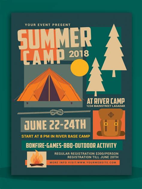 Summer Camp Flyer | Flyer template, Flyer, Summer camp