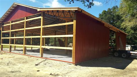 Steel Truss Pole Barn. Enclosed shop. Southern Florida, Georgia ...