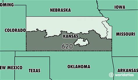 area-code-620-kansas-map | The largest city is Wichita and t… | Flickr