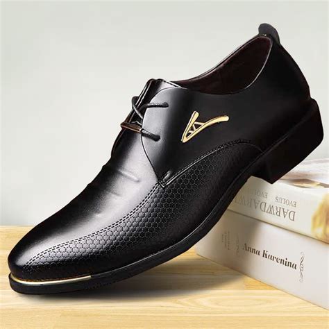 luxury Brand Classic Man Pointed Toe Dress Shoes Mens Patent Leather ...