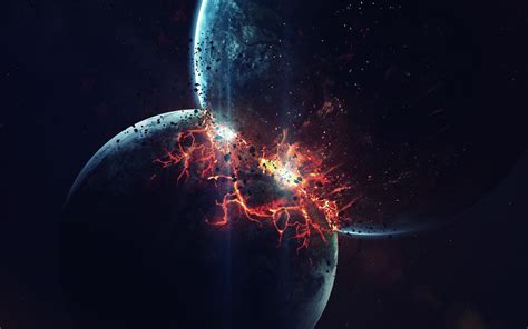 Colliding Planets Wallpaper