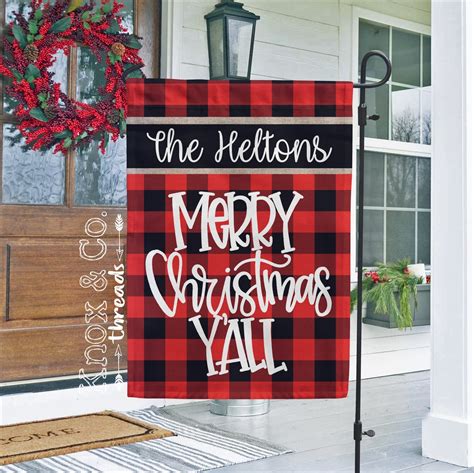 Personalized Christmas Garden Flag Merry Christmas Y'all - Etsy