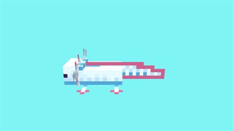 Cyan Axolotl Minecraft - Download Free 3D model by PaulaHumanesDonoso ...