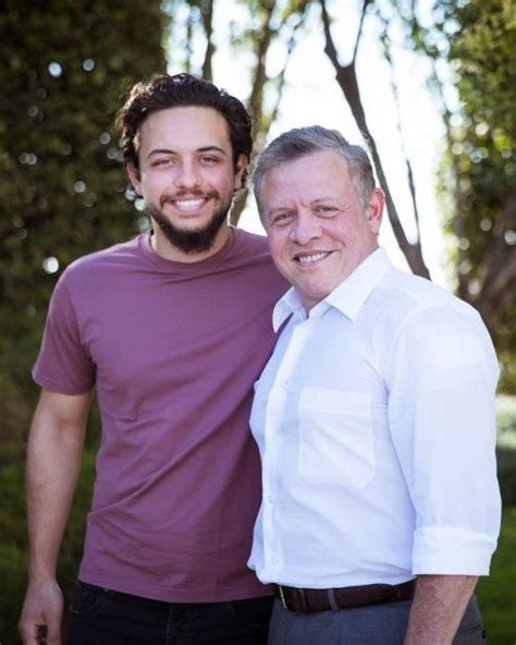 (R-L) King Abdullah II of Jordan and his son Crown Prince Hussein ...