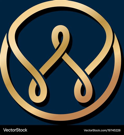 W gold logo monogram Royalty Free Vector Image