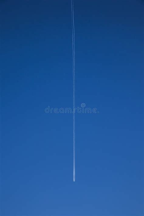 Vapor Trail of Aircraft in the Blue Sky Stock Photo - Image of smoke, white: 153298204