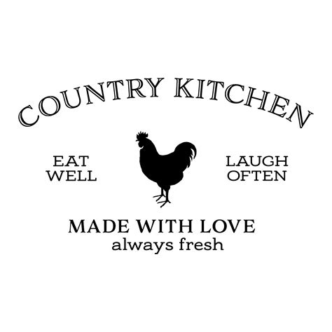 Country Kitchen Vinyl Wall Decal, Kitchen Wall Lettering