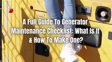 Full Guide To Generator Maintenance Checklist - DataMyte