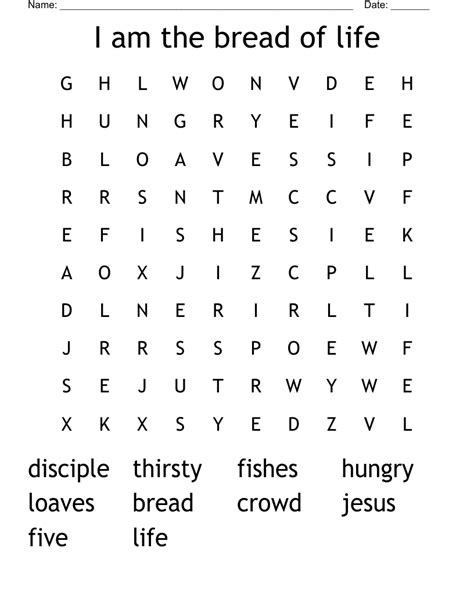 Bread Of Life Activity Sheet