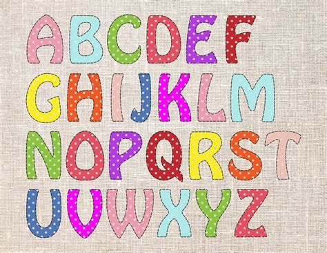 POLKA DOT ALPHABET 1 Clip Art Printable jpg & Transparent | Etsy