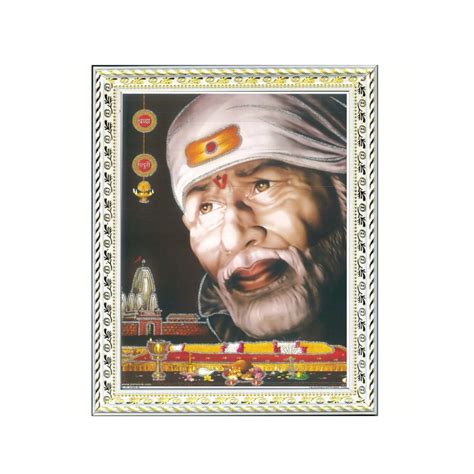 Satvik (New) Shirdi Sai Baba Designer White Photo Frame (3) for Pooja ...