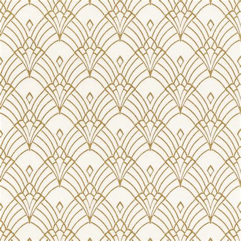 MODERN ART DECO ASTORIA WALLPAPER WHITE / GOLD - RASCH 433913 | eBay