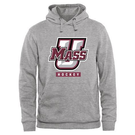 UMass Minutemen Hockey Pullover Hoodie - Ash