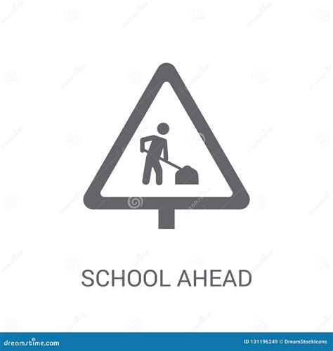 School Ahead Sign Linear Icon. Modern Outline School Ahead Sign Vector Illustration ...