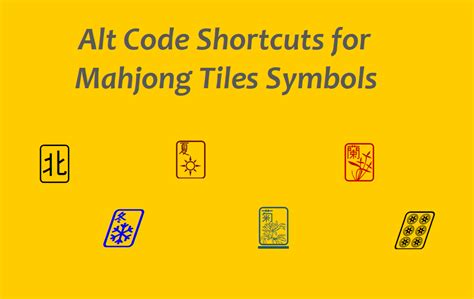 Alt Code Shortcuts for Mahjong Tiles Symbols – WebNots