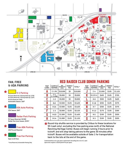 Texas Tech Football Parking Map 2017 - Printable Maps