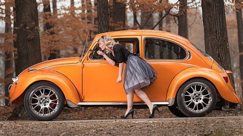 HD wallpaper: classic black Volkswagen Beetle coupe, car, oldtimers, Volkswagen Kharman Gia ...