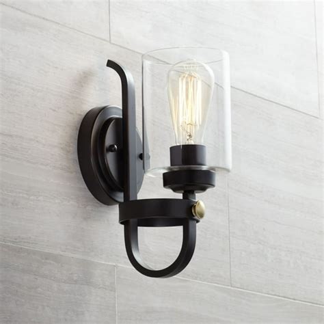 Franklin Iron Works Rustic Farmhouse Wall Light Sconce LED Oiled Bronze ...