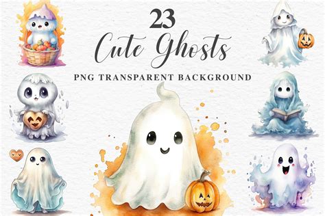 Cute Ghost Pumpkin Spooky Halloween Art Graphic by Rabbit Heart Clipart ...