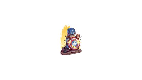 Free download | HD wallpaper: Marvel Cinematic Universe, chibi, minimalism, Captain America ...