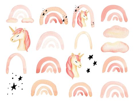 Pastel Rainbow Clipart Unicorn Clipart Png Rainbow Pastel - Etsy