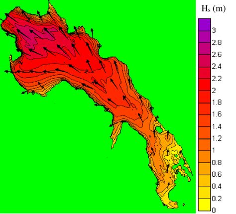 5-2 Simulated wind wave conditions (Hs in m and dominant wave ...