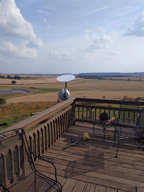 Starlink up! Starlink dish installed above my old ISP showing it's ...