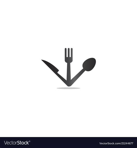 Spoon and fork logo design template Royalty Free Vector