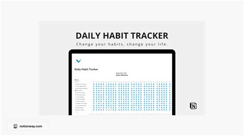 Notion habit tracker template 2022 - atommery