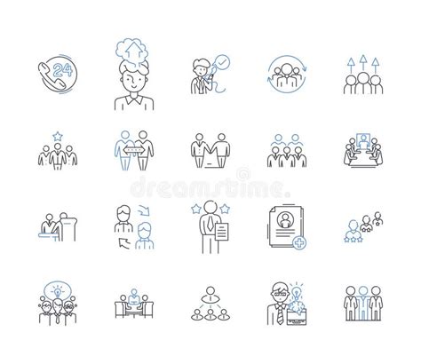 Cubicle Companions Line Icons Collection. Desk, Work, Office, Coworkers ...