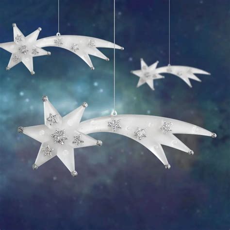 18/24CM 4pcs Acrylic Snowflake Christmas Ornaments Xmas Tree Decoration Shooting Star Diamond ...