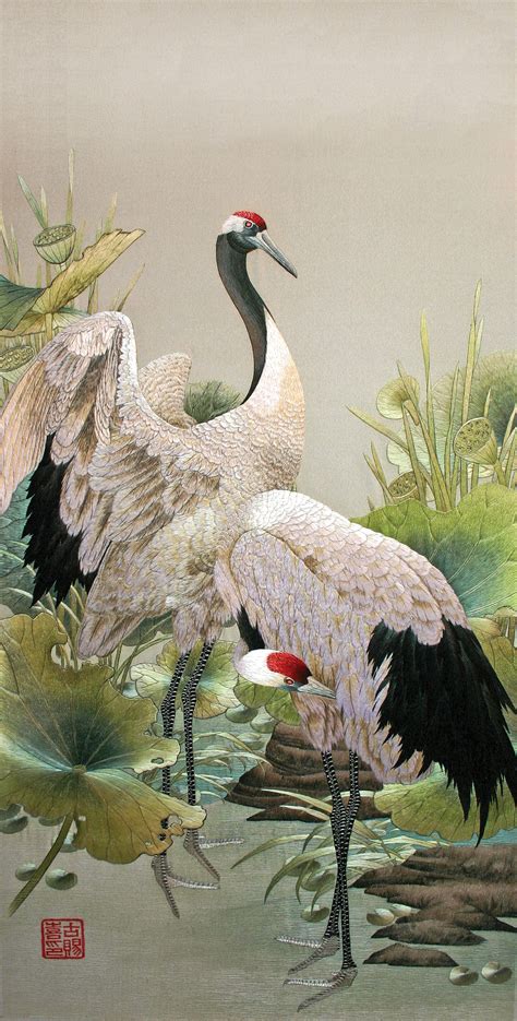 Japanese Crane Painting of Birds Wallpapers - Top Free Japanese Crane Painting of Birds ...