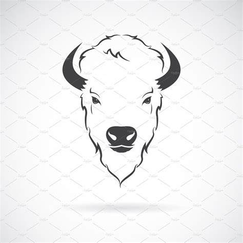 Vector of a buffalo head design. | Bison art, Buffalo tattoo, Buffalo art