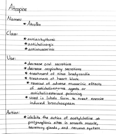 Atropine | Nursing school survival, Nursing school notes, Medical ...