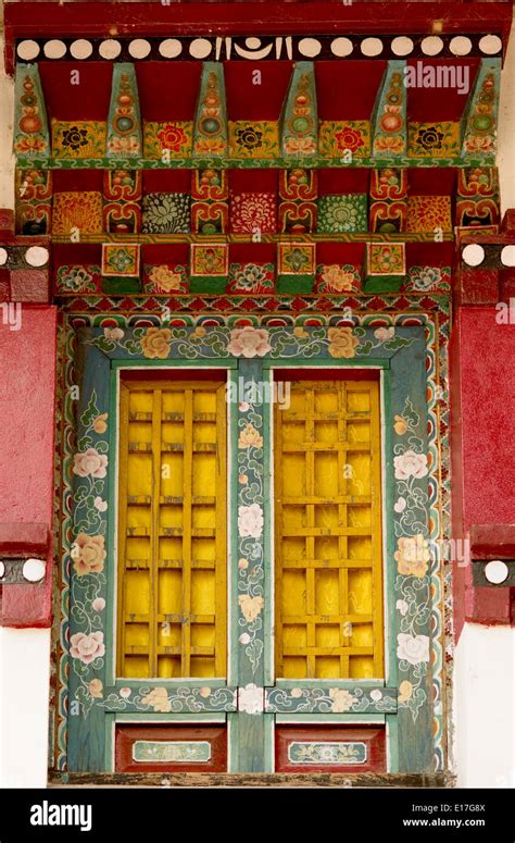 Art in Buddhist Monastery architecture in Sikkim, India - hand crafted ...