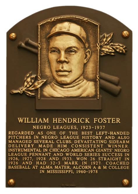 Foster, Bill | Baseball Hall of Fame