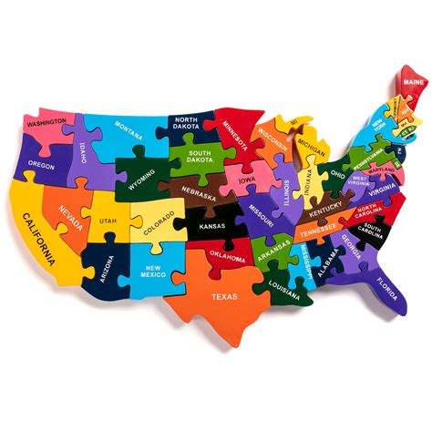 United States Puzzle For Kids 70 Piece USA Map Puzzle 50 States With ...