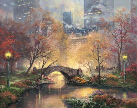 Central Park in the Fall, by Thomas Kinkade - Village Gallery