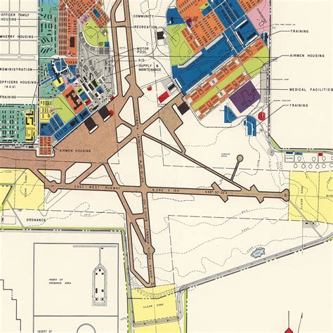 Vintage Map of Lowry Air Force Base, 1952 by Ted's Vintage Art