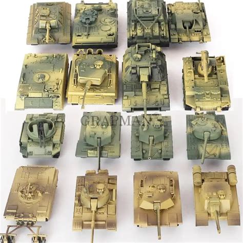 1/72 Plastic Assembled Tank Model Kit Wwii Military Model Puzzles 24 Styles Tanks Sand Table ...