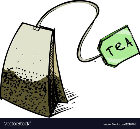 Tea bag with label Royalty Free Vector Image - VectorStock