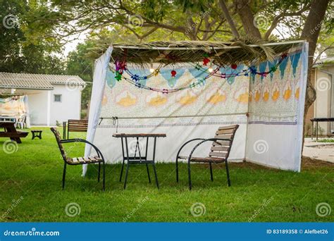 Sukkah - Symbolic Temporary Hut for Celebration of Jewish Holiday Sukkot Stock Photo - Image of ...